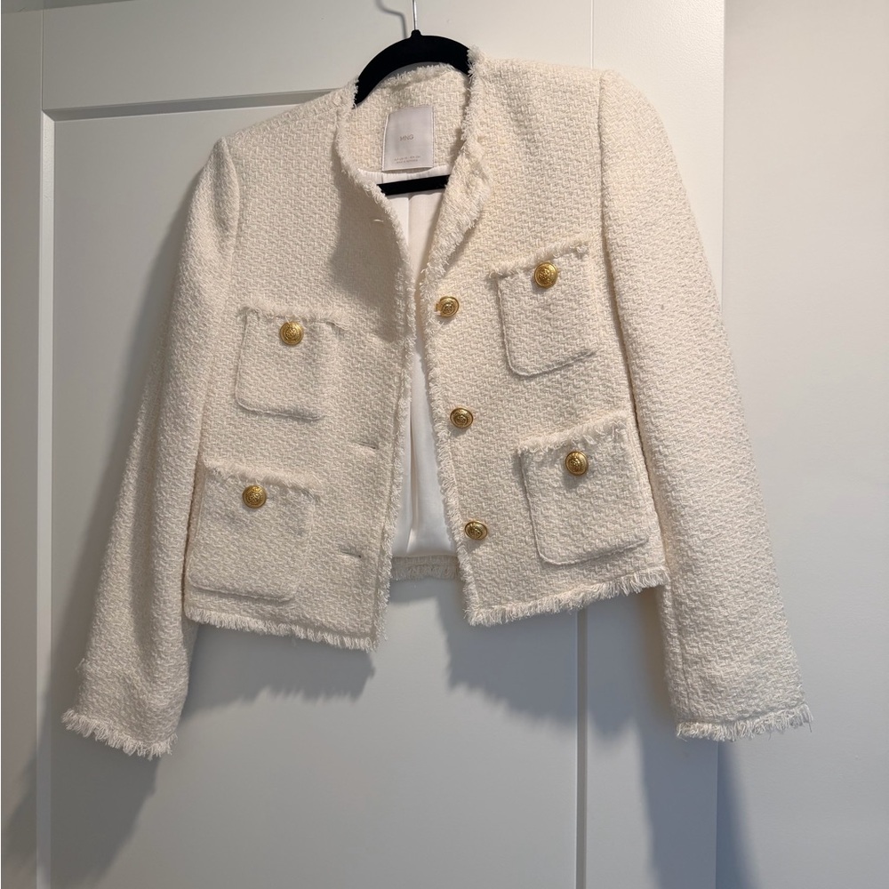 Mango Cream Blazer with Gold Buttons